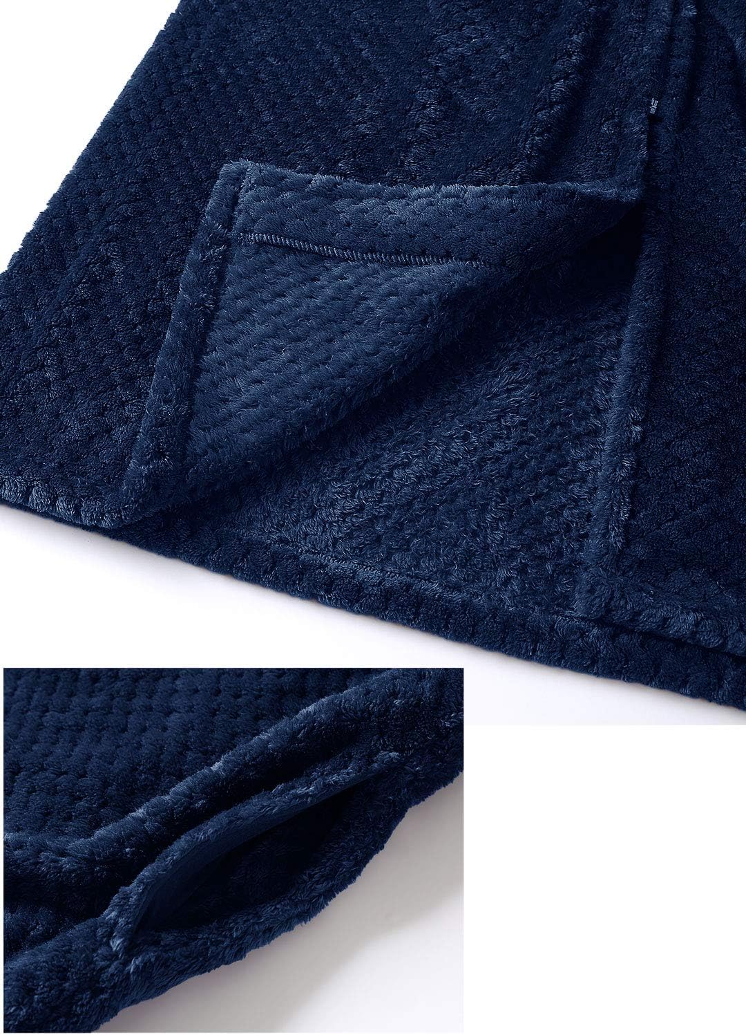 Artfasion Womens Fleece Robe Plush Long Zip Front Bathrobe with Pockets Warm Soft Zippered Bathrobes for Women