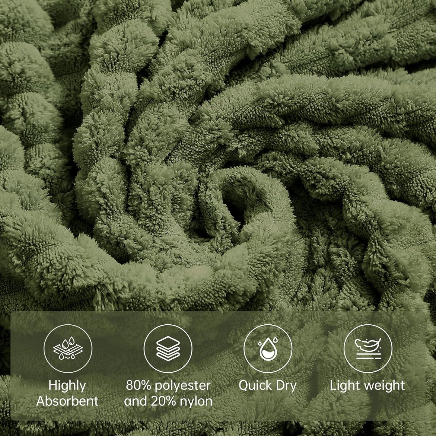 Oversized Bath Towels 40x80 Inches Extra Large Bath Sheets for Adults Super Soft Quick Dry Highly Absobent Microfiber Shower Towels for Bathroom（Olive Green, 6Piece