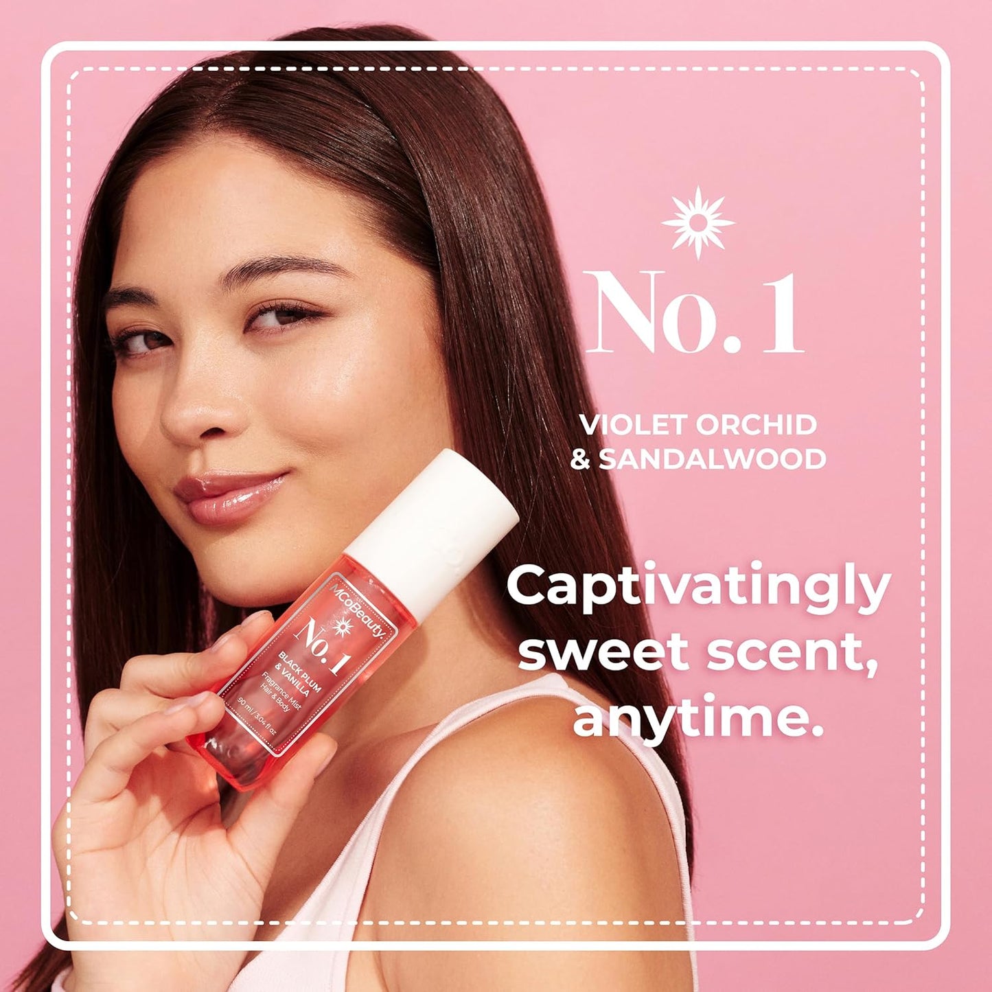 MCoBeauty - Fragrance Mist No.1 - Light Body and Hair Spray with Plum, Vanilla and Musk - Gifts for Women, Cute Stuff, Feminine Spray, Self Care Gifts for Women - 90ml Bottle