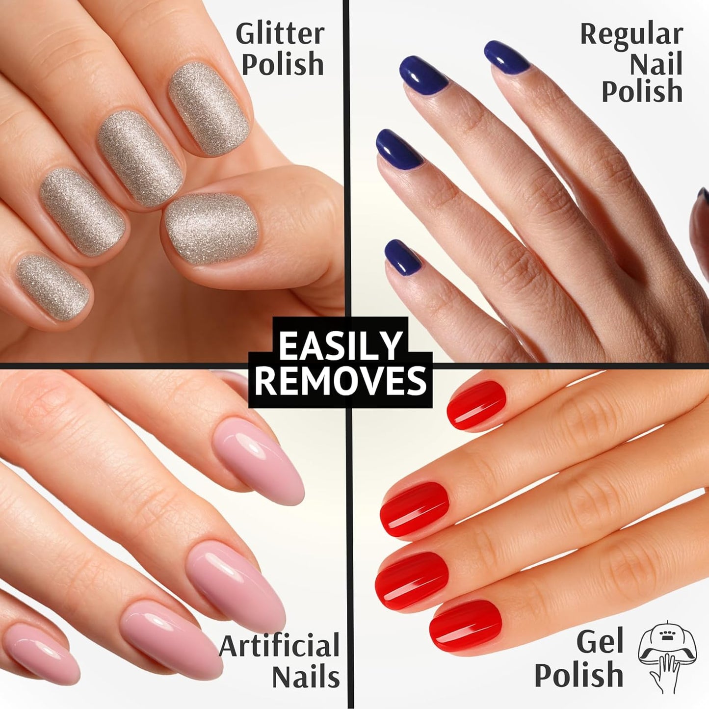 Pronto 8 Oz 100% Pure Acetone Nail Polish Remover and Cuticle Oil, Pure Acetone for All Nail Polish Types including Gel, Acrylic & Sculptured Nails, Gel Nail Polish Remover and Nail Repair, Duo Pack