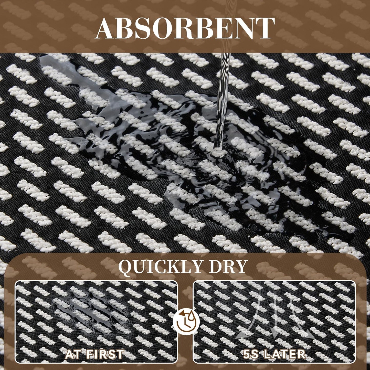 RESARE Non Slip Bathroom Runner - Machine Washable Bath Rugs, Super Absorbent Bath Mat Quick Dry Bath Runner, Bath Mat Ultra Soft Rugs for Bathroom Floor, 24"x47" Black