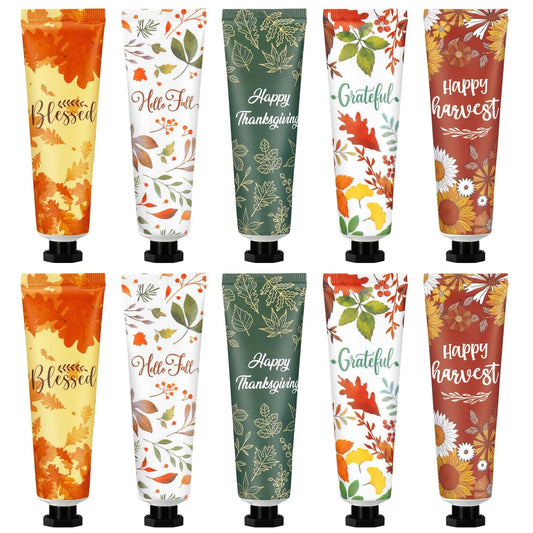 10 Pcs Thanksgiving Fall Hand Lotion Gifts Bulk for Women Maple Leaves Hand Cream 30ml Natural Botanical Fragrance Mini Lotion for Chapped Hands Travel Thanksgiving Autumn Party Supplies