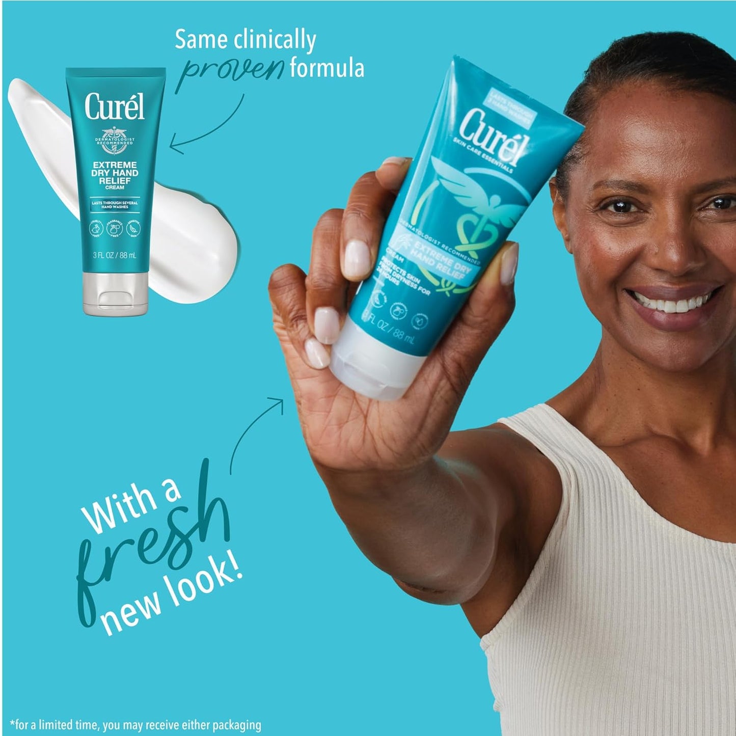 Curel Extreme Dry Hand Relief, Dermatologist Recommended, Long-Lasting Cream For Dry Hands, Paraben Free, Fragrance-Free Hand Lotion, 3 Oz, Pack of 3