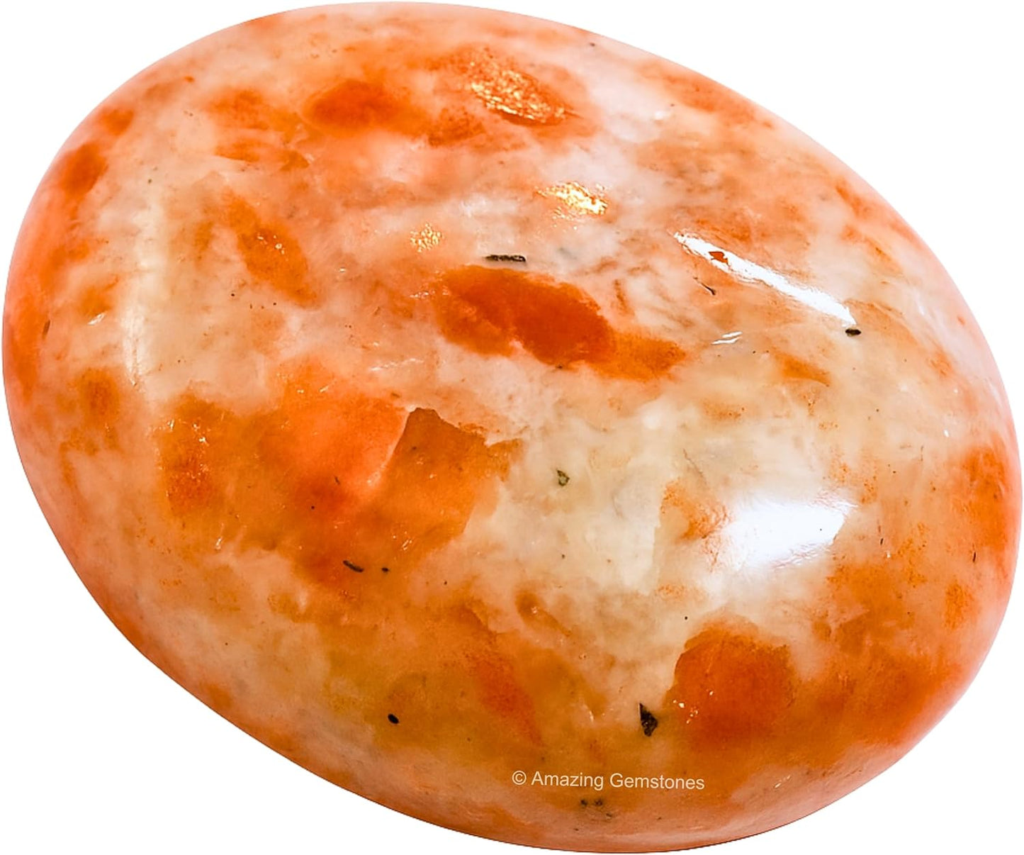 Amazing Gemstone Sunstone Crystals and Healing Stones - Extra Large Palm Stone Crystals Piedra - Crystal for Good Luck, Balanced Positive Energy, Meditation - Unique Stocking Stuffers, Gifts for Women