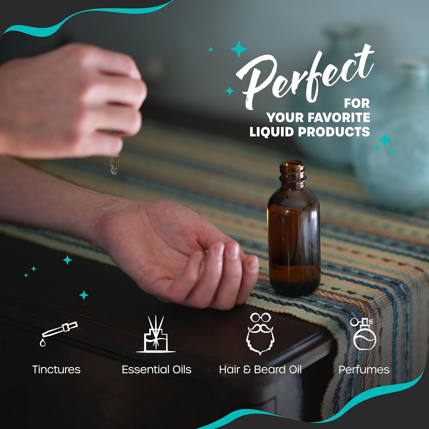 Nevlers 3 Pack Amber Dropper Bottle 4oz Set | Amber Tincture Bottles with Dropper, Shrink Wraps and Funnel | Leakproof Small Oil Bottles for Hair or Eye Dropper Bottle