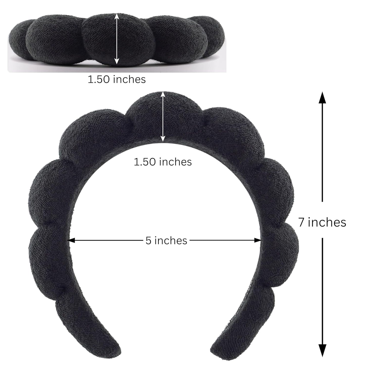 Terry Cloth Skincare Headband for Washing Face - Makeup Headband for Women, Spa Hairband, Bubble Band, Face Wash Accessory, Getting Ready for Skincare Routine