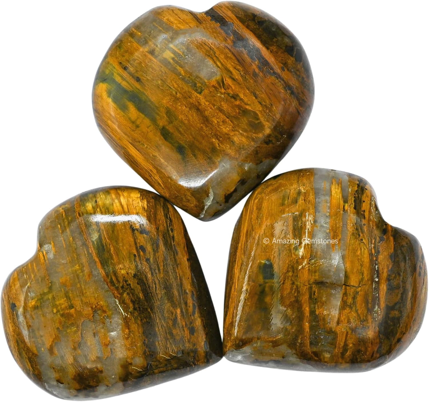 Amazing Gemstone Nellite Crystal Heart Palm Stone - Pocket Massage Worry Stone for Natural Body Chakra Balancing, Reiki Healing and Crystal Grid