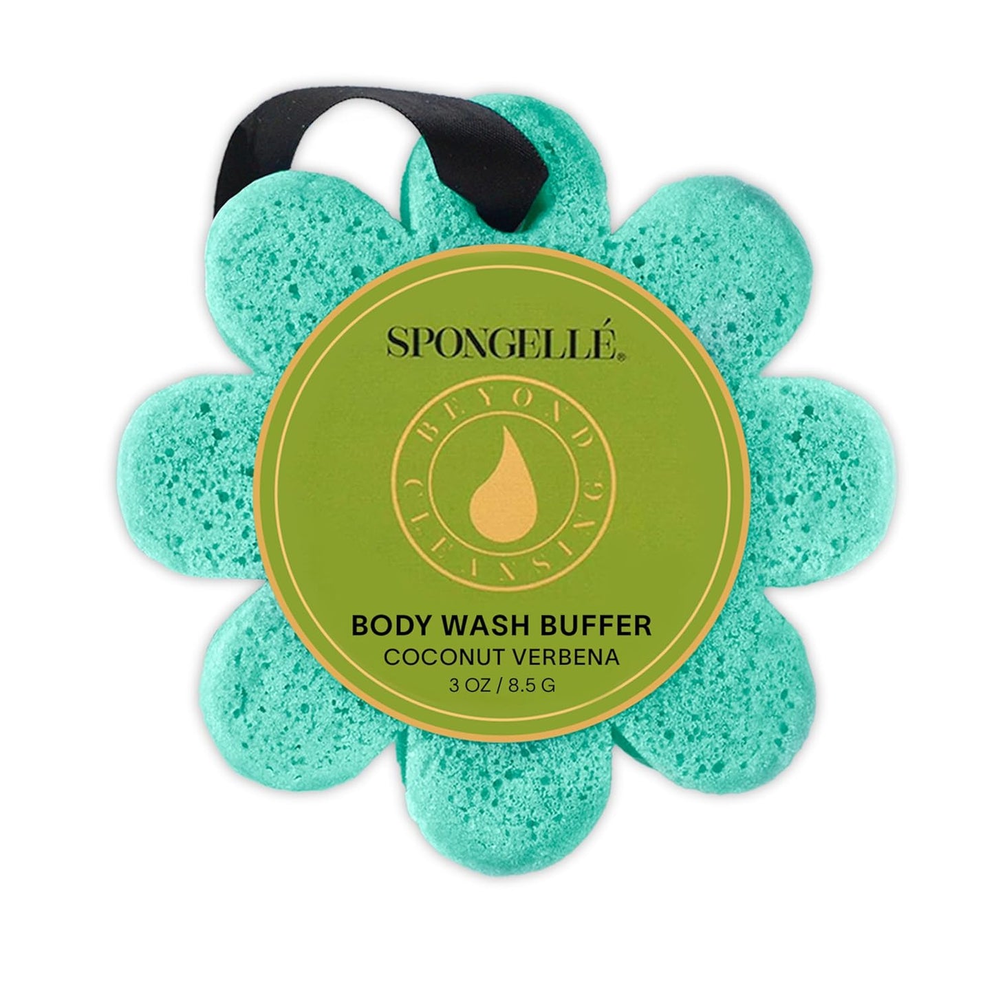 Spongelle Coconut Verbena Wild Flower Buffer Body Scrubber | Bath & Shower Loofah for Women | Exfoliator with Body Wash Infused Sponge | 14+ uses