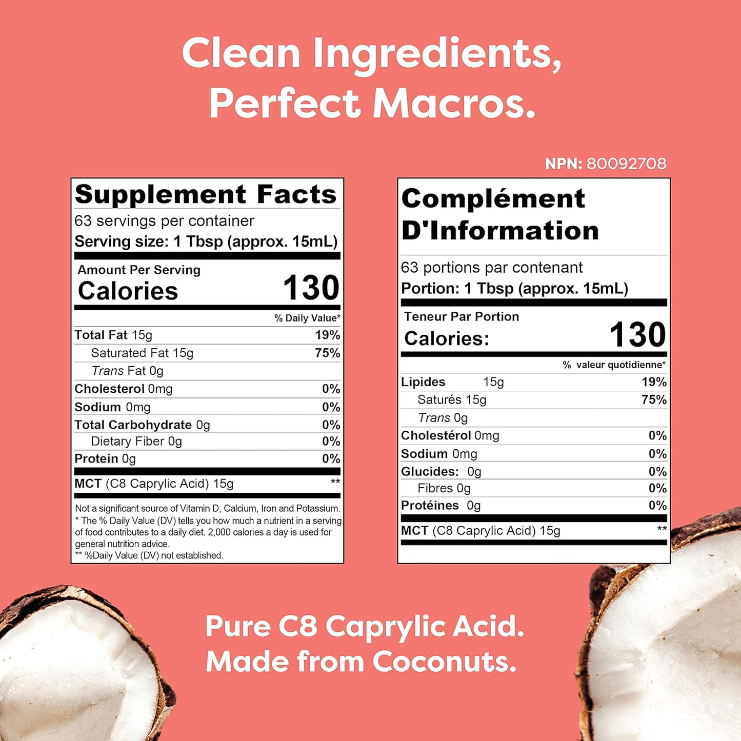 Kiss My Keto MCT Oil C8 – 32 oz Pure C8 MCT Oil Keto Fuel – Pure MCT Oil Bottle with Pump – High Octane MCT C8 Oil Caprylic Acid – Keto Pure MCT Coconut Oil Brain Fuel – Liquid Coconut MCT Oil Pure