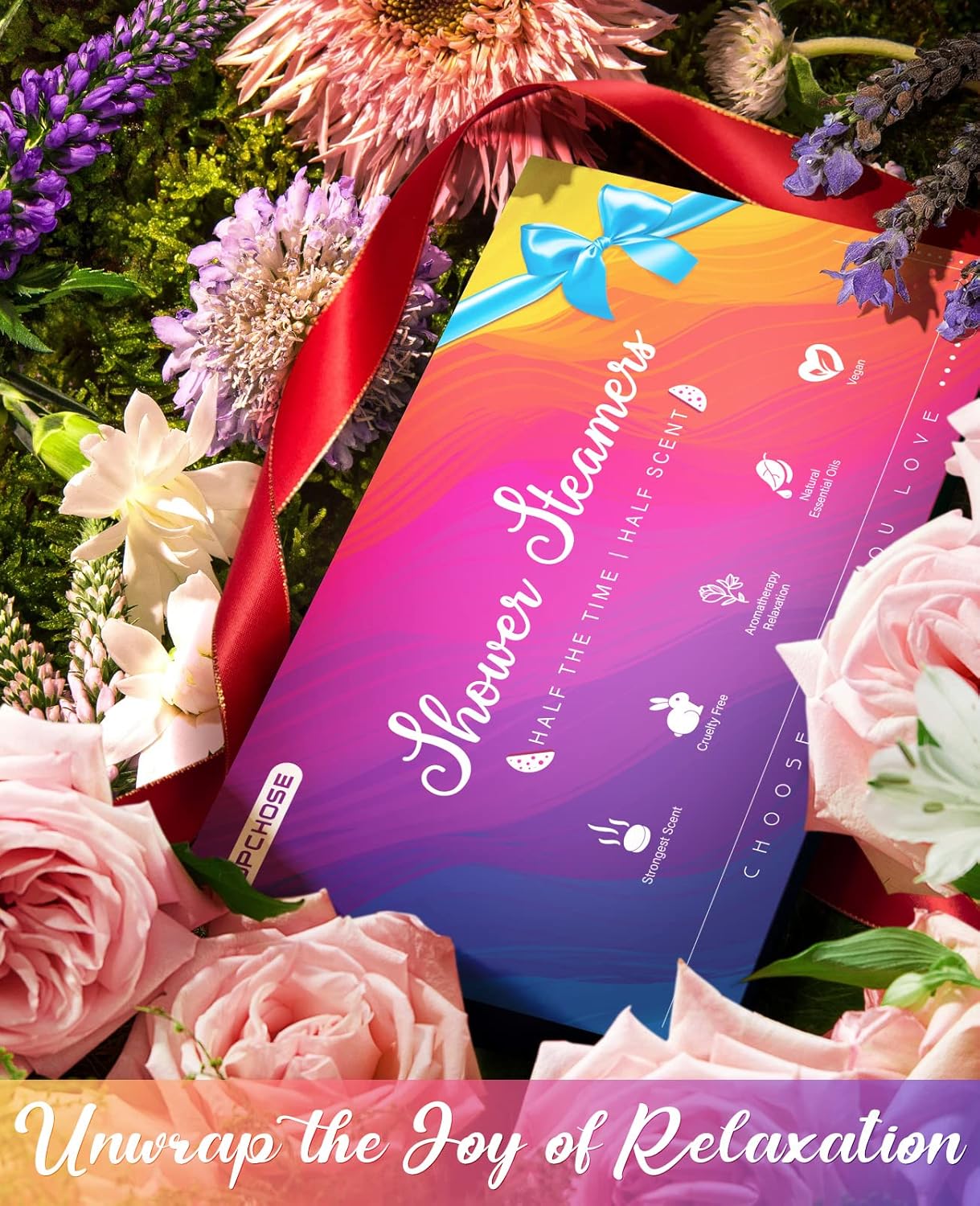 POPCHOSE Shower Steamers Aromatherapy – 8 Natural Scented Shower Bombs with Gift Box, Self Care Spa Gifts for Women, Men, Mom, Dad, and Teens – Relaxing Stocking Stuffers for Christmas, Birthday