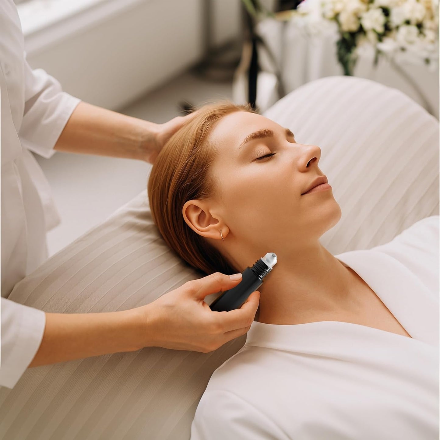 Essential Oil Roller Bottles, 10ml Thick Glass Perfume Roller Bottles with Funnel Opener and Dropper Colored Glass Empty Bottles with Stainless Steel Roller Balls (Black, 4 Pack)