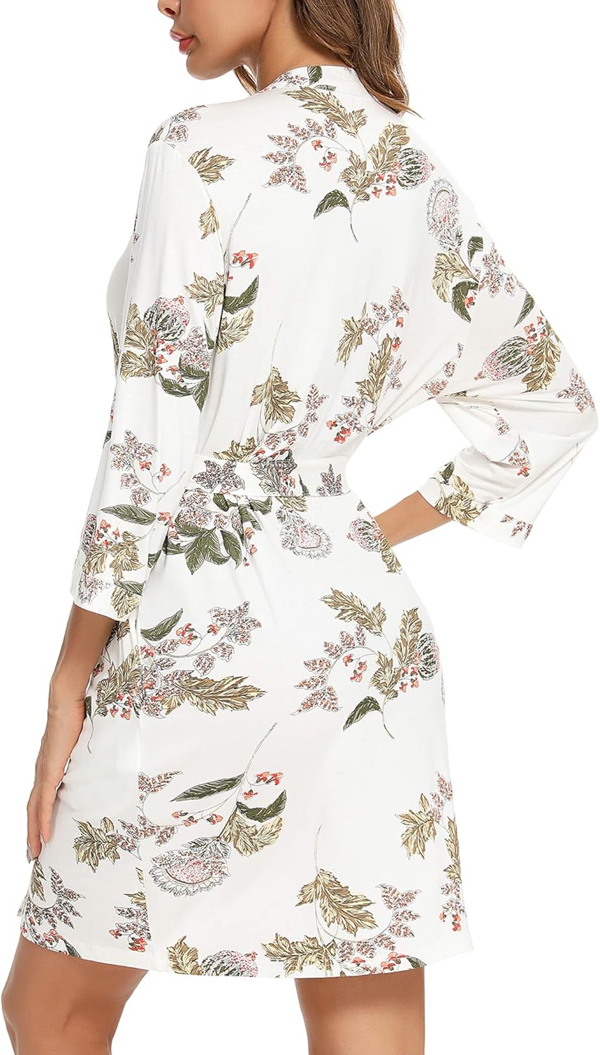 Samring Women's Lightweight Robe Soft Kimono Robes Short Bathrobe for Women Sleepwear