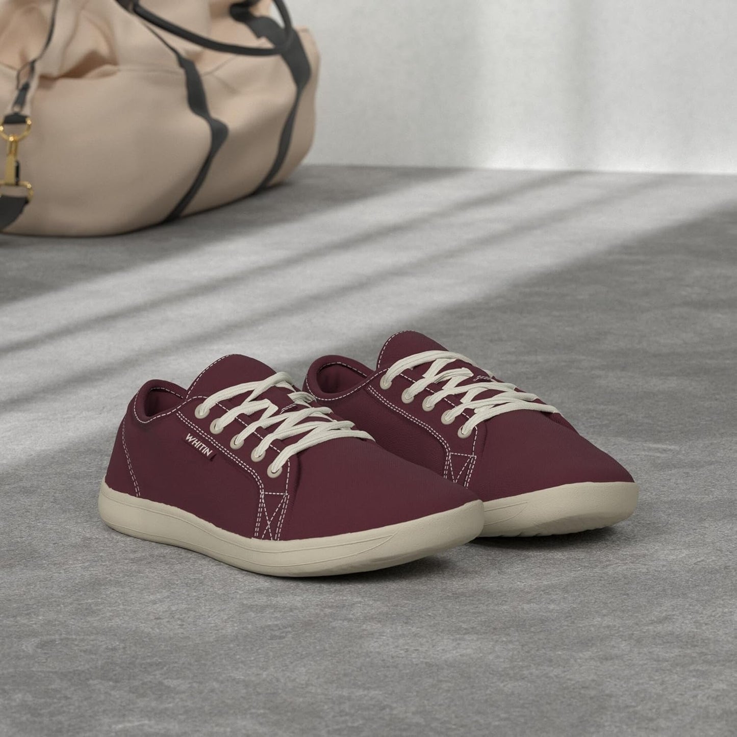 WHITIN Women's Canvas Barefoot Shoes | Wide Width Minimalist Sneakers | Classic Fit Low Top