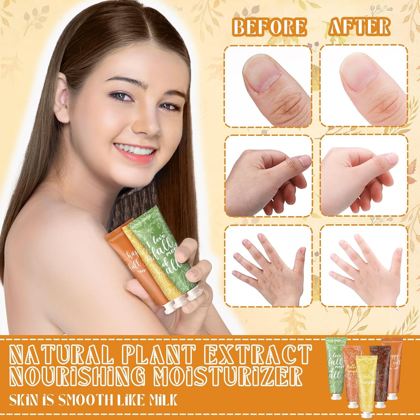 20 Pcs Thanksgiving Fall Hand Cream Bulk, Mini Pumpkin Lotion, 30ml Natural Botanical Fragrance Fall Lotion for Chapped Hands, Thanksgiving Favors, Employee Gifts, Baby Shower, Travel, Work, Team