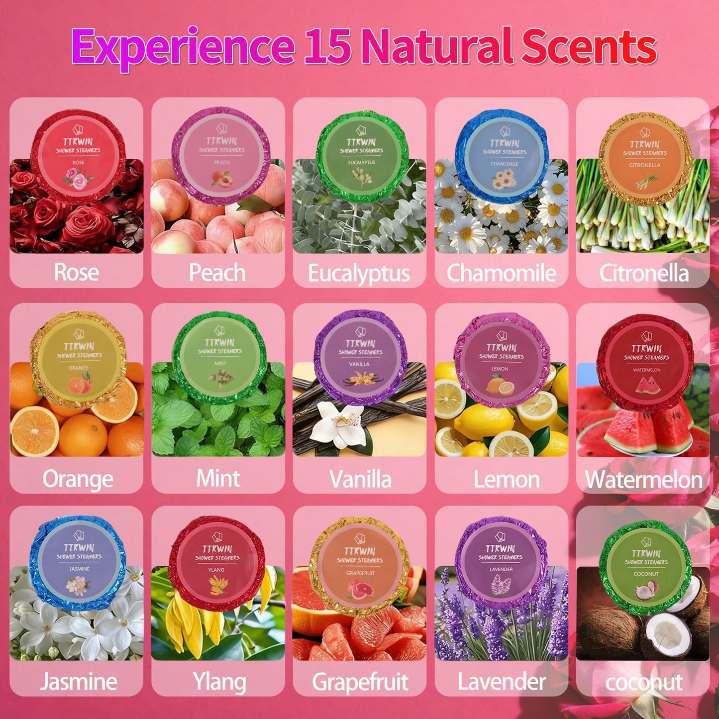 Shower Steamers Aromatherapy 30 Pack Shower Bombs with Natural Essential Oils, Home SPA Stress Relief Christmas Stocking Stuffers Birthday Gifts for Women Mom Men Self Care Relaxation