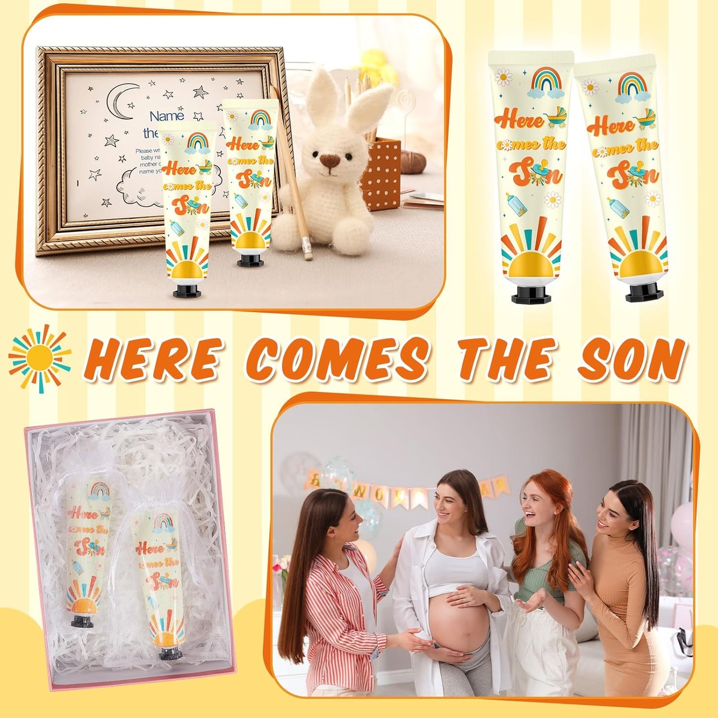 48 Sets Here Comes The Son Hand Cream Gifts Bulk Baby Shower Hand Cream Travel Size Lotion Bulk Fall Thanksgiving Party Supplies Favors Birthday Wedding for Guest