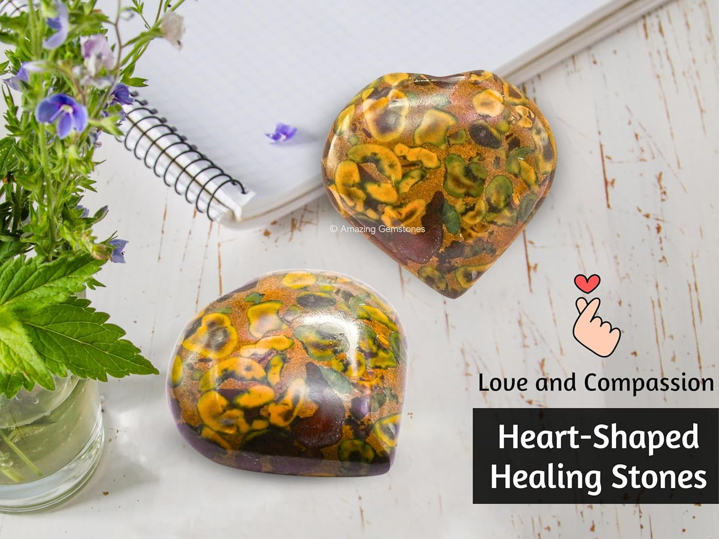 Handmade Heart for Home Decor (Fruit Jasper)