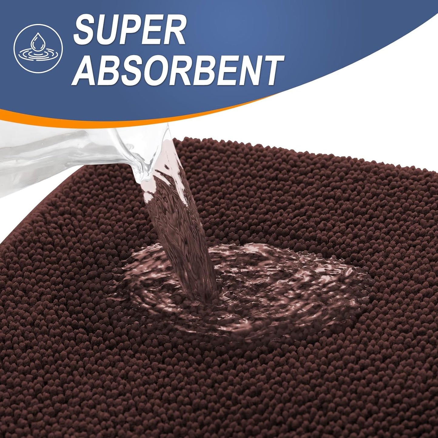 OLANLY Thick Memory Foam Bath Mat Rug 24x16, Extra Soft Absorbent Bathroom Rug, Quick Dry Bath Mats, Non-Slip, Machine Washable Carpet for Bathroom, Tub and Shower, Home Decor Accessories, Brown