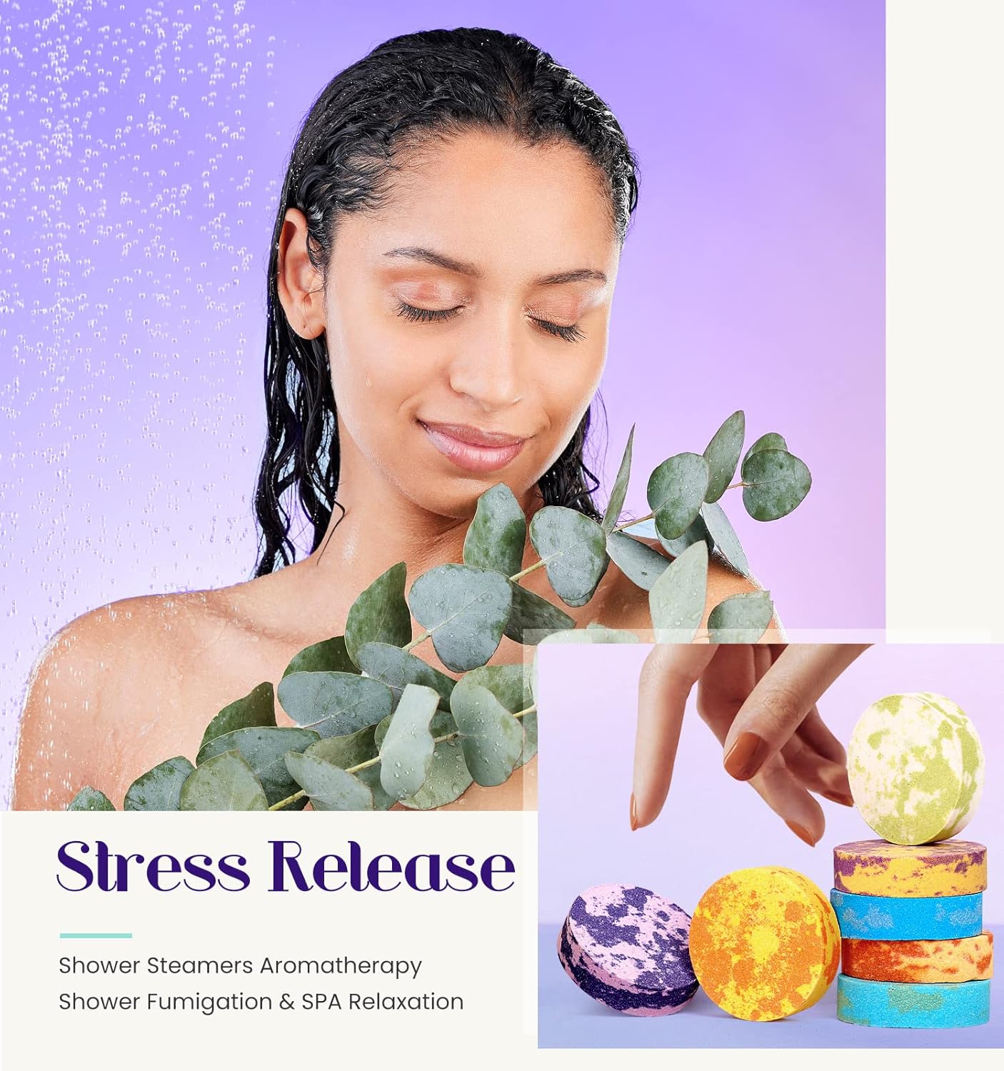 POPCHOSE Shower Steamers Aromatherapy – 8 Natural Scented Shower Bombs with Gift Box, Self Care Spa Gifts for Women, Men, Mom, Dad, and Teens – Relaxing Stocking Stuffers for Christmas, Birthday