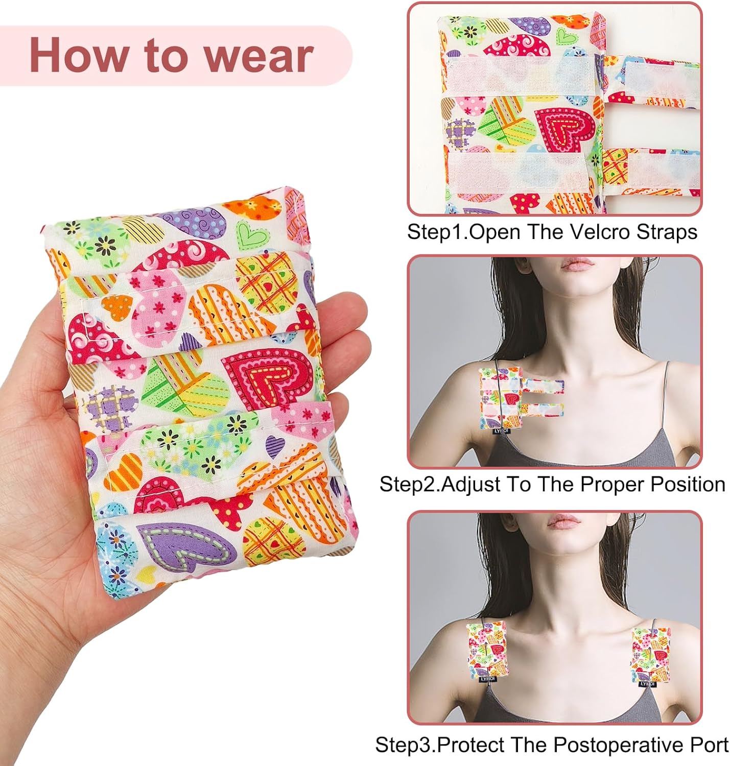 2 Pack Pacemaker Pillow for Bra, Chemo Port Pillow for Chemo Patients, Chemo Port Bra Cushion, Pacemaker Protector, Post Surgery Bra Strap Pads Heart Surgery Recovery Gift