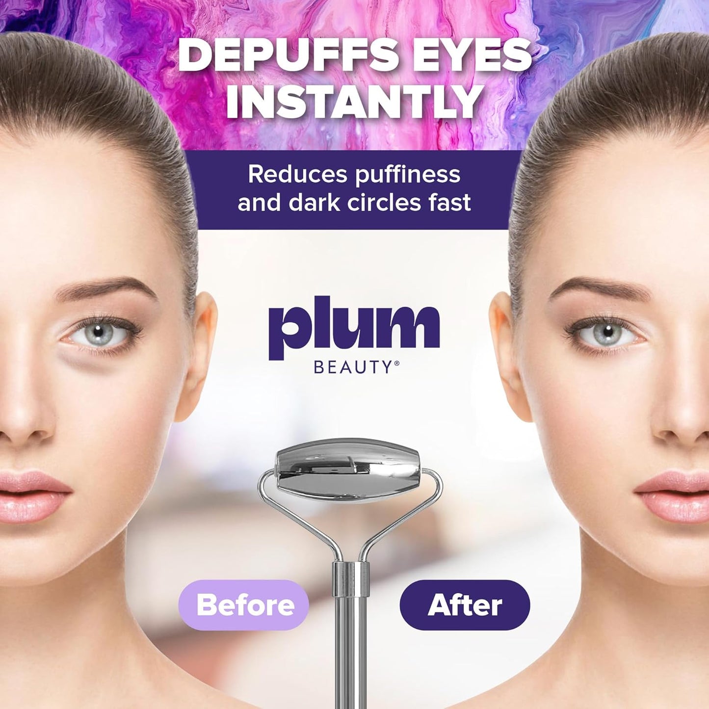 Stainless Steel Roller - Face Roller - Gua Sha Facial Tools, Rollers for Face, Skin Care Kit for Men Women, Guasha Tools for Faces, Facial Care Reduces Under-Eye Puffiness and Dark Circles