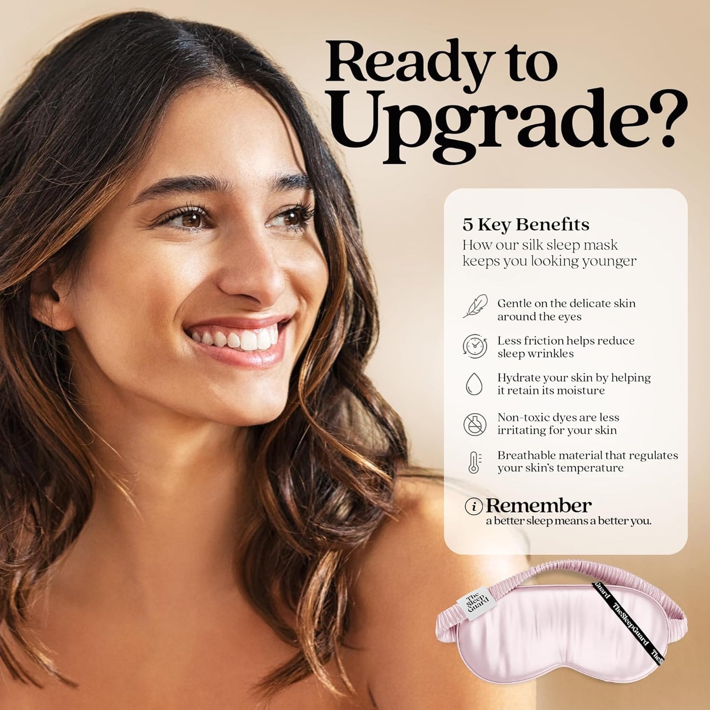 TheSleepGuard Pure Silk Sleep Mask [100% 6A Mulberry Silk, 22 Momme] Light Blocking Travel Essentials. Eye Masks for Sleeping. Black Oeko-Tex Blindfold. Eye Covers for Men & Women