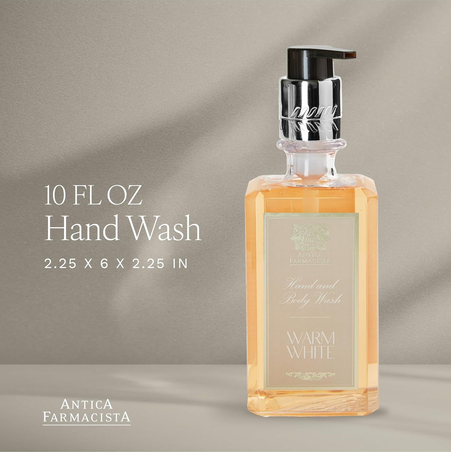 Antica Farmacista Hand & Body Wash - Luxury Nourishing Body Wash - Hydrating Hand Cleansing Wash - Bath & Body Gift - Warm White, 10 fl oz