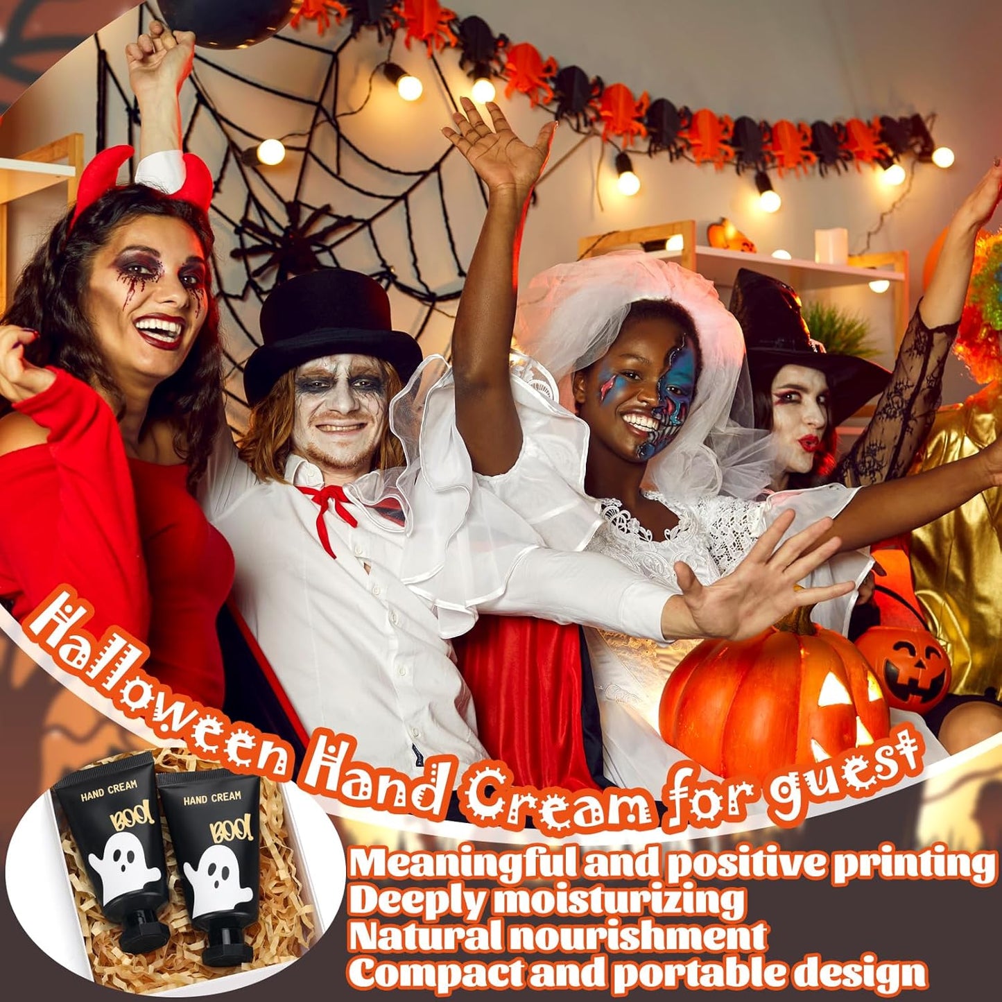 48 Sets Halloween Ghost Hand Cream Gifts Bulk Halloween Hand Cream Travel Lotion Mini Size Baby Shower Party Gifts Favors Ghost Birthday Christmas Party Supplies for Guest