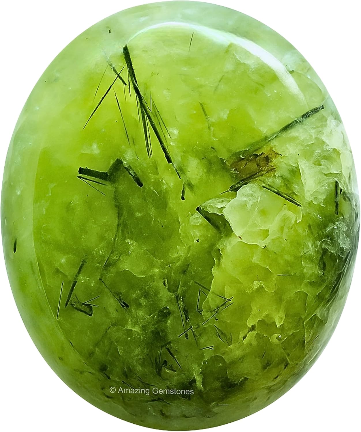 Amazing Gemstone Prehnite Epidote Crystals and Healing Stones - Large Palm Stone Crystals Piedra - Crystal for Good Luck, Positive Energy, Meditation - Unique Stocking Stuffers, Gifts for Women, Men