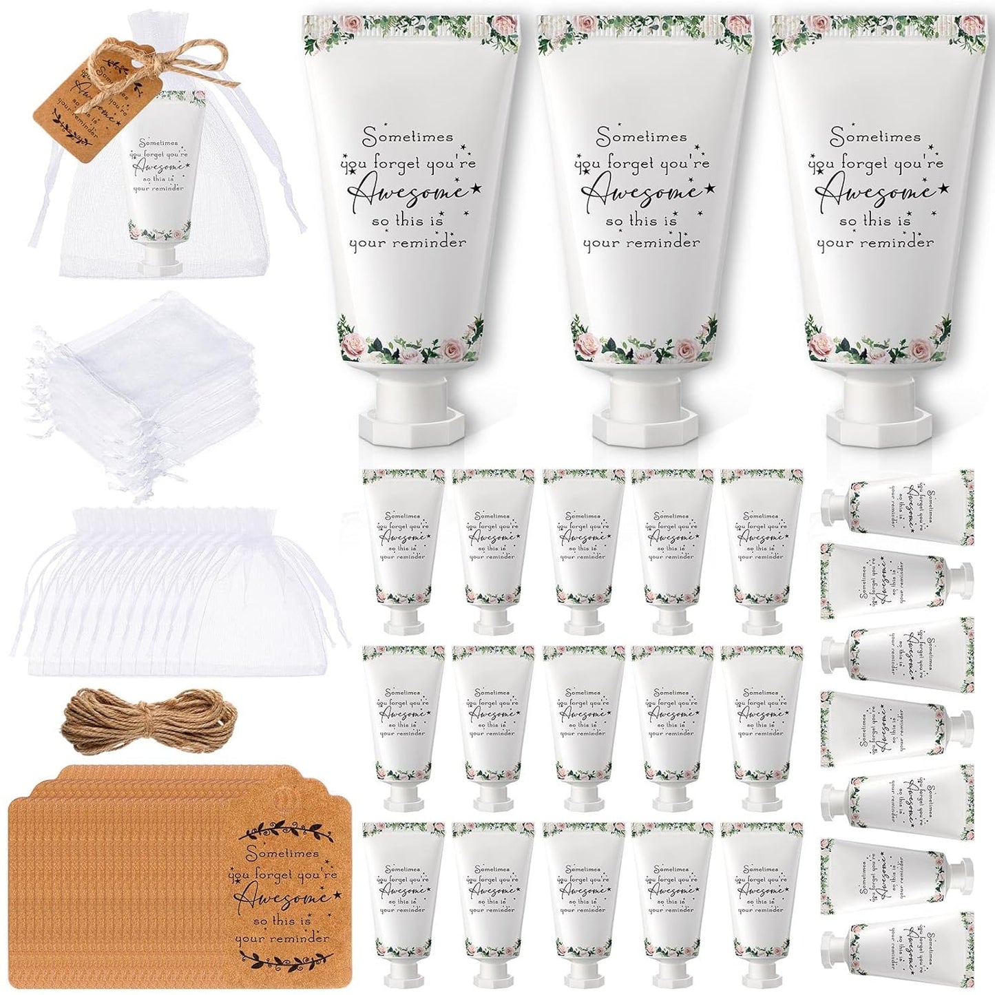 48 Sets Hand Mini Lotion Bulk Employee Appreciation Gifts Travel Size Hand Cream Bulk Inspirational Thank You Team Gifts for Birthday Christmas Teachers Coworkers Office Staff(Stylish)