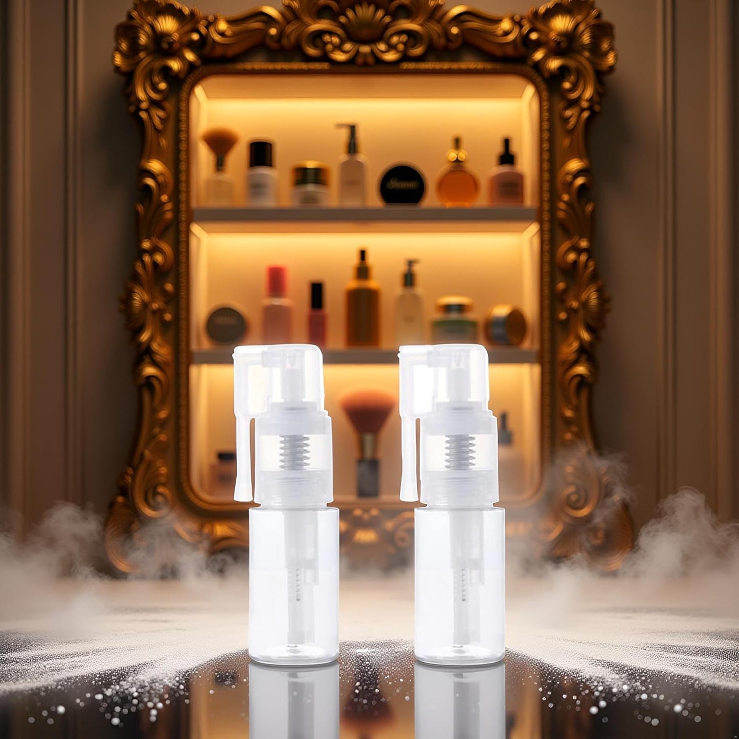 2Pcs 14ml Transparent Powder Spray Bottle,Refillable Hair Fiber Applicator, Empty Powder Cosmetics Bottles,Glitter Spray Bottle Refillables Cosmetic Spray Bottles,Refillable Containers