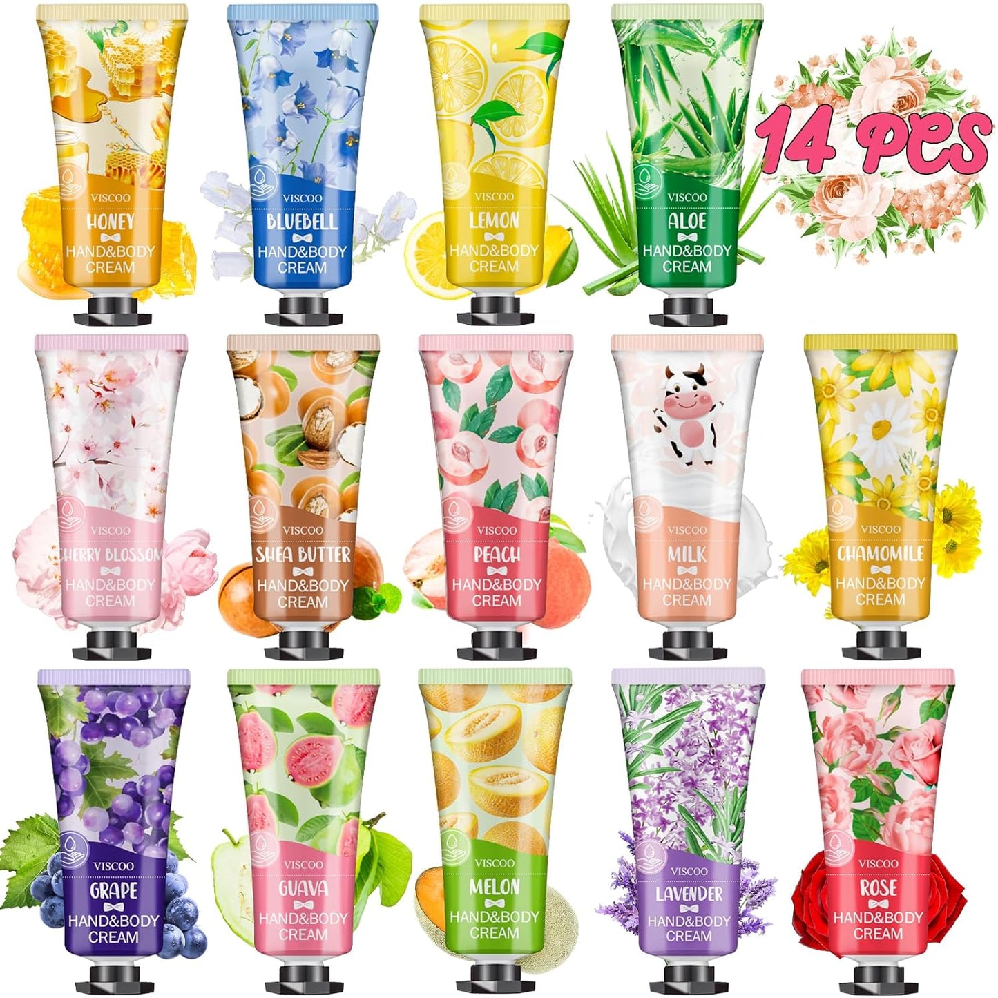 14 Pack Hand Cream Gifts Set for Women, Stocking Stuffers for Women,Teengirls, Christmas Gifts Bulk Gifts,Small Gifts,Mini Moisturizing Hand Lotion Travel Size in Bulk for Dry Cracked Hands