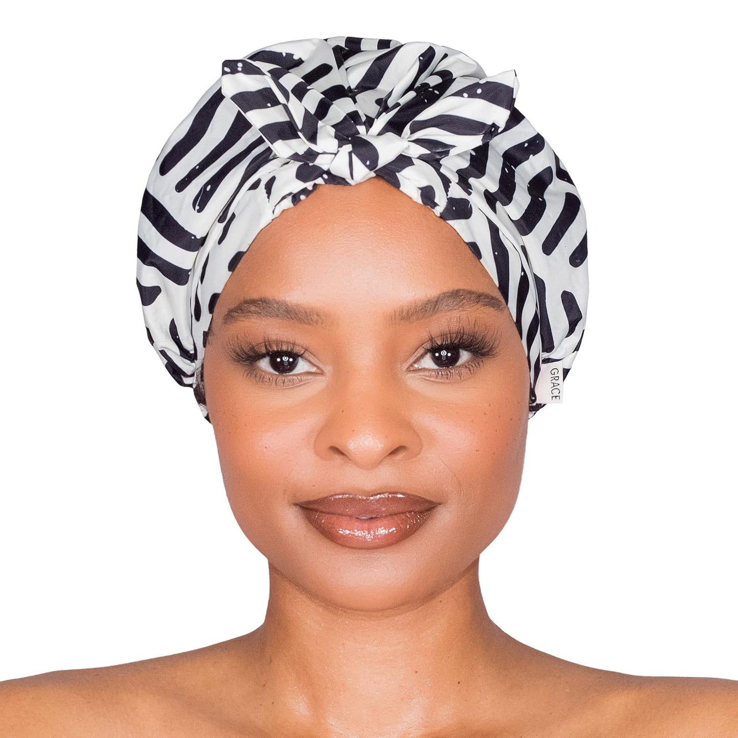GRACE & COMPANY Luxury Shower Cap For Women - 100% Waterproof, Reusable, Washable & Breathable Shower Caps - Waymaker