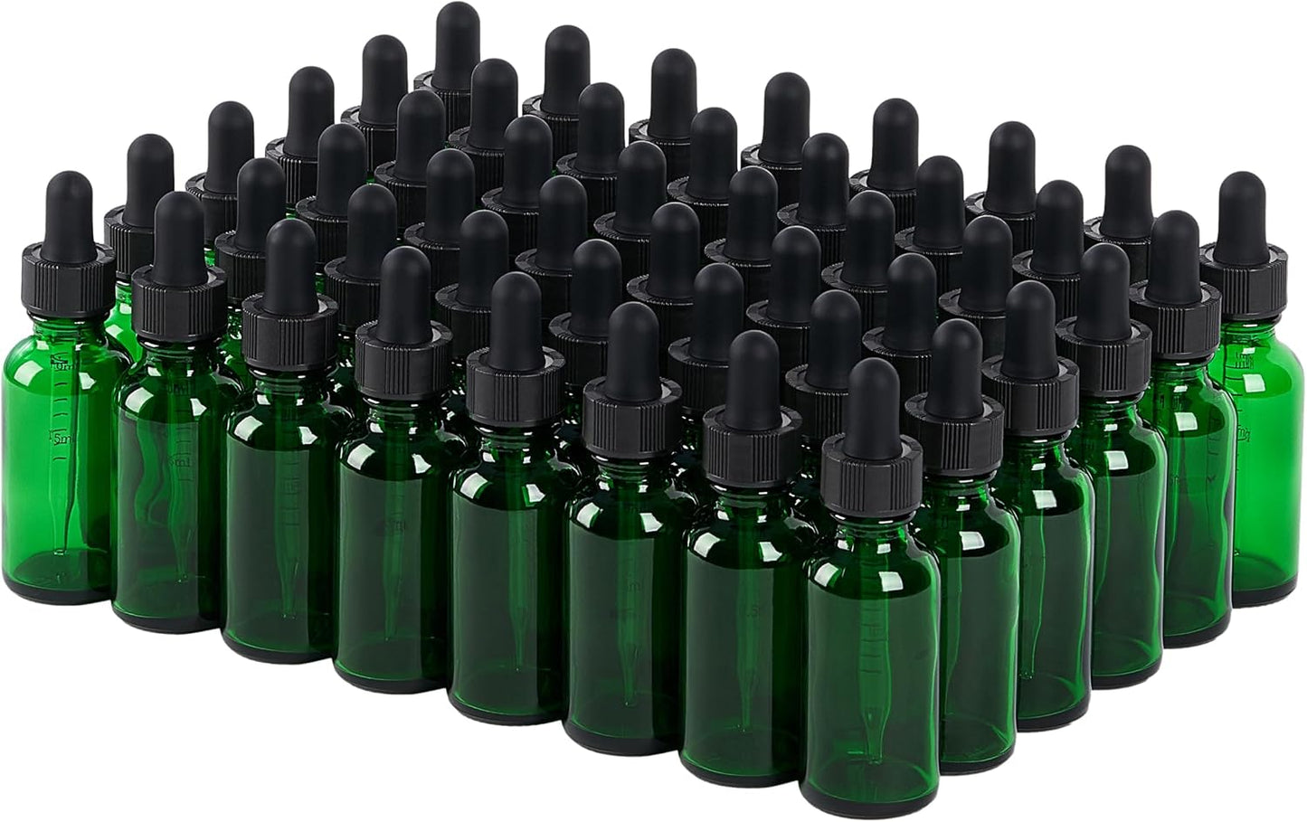48 Pcs, 1oz Glass Dropper Bottle, Leakproof Tincture Bottles with Dropper, Green Reusable Eye Dropper Bottle for All Kinds of Liquids (Green, 1oz-48pcs)