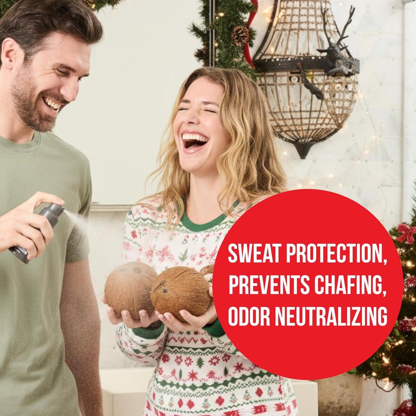 Happy Nuts Comfort Powder Spray: Anti Chafing & Mens Deodorant, Aluminum-Free, Sweat and Odor Control for Jock Itch, Groin and Men's Private Parts (2.75 Ounce (Pack of 2), Original)