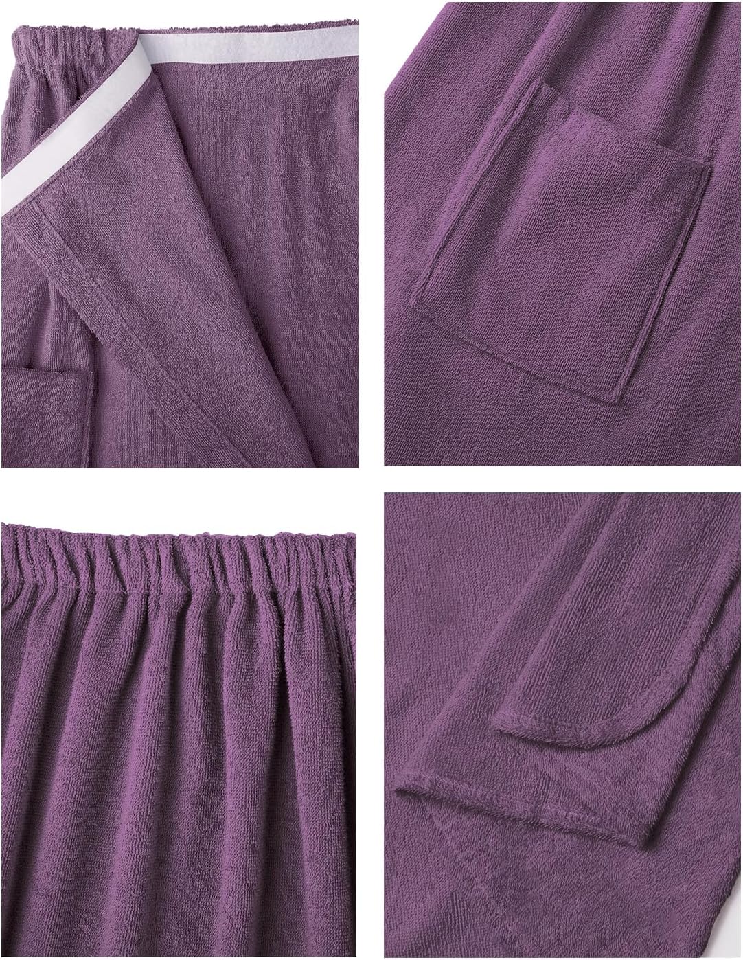 SIORO Women Bath Towel Wrap Robe, Soft Cotton Terry Spa Cloth, Plush Adjustable Closure for Shower, Travel, Pool, Gym