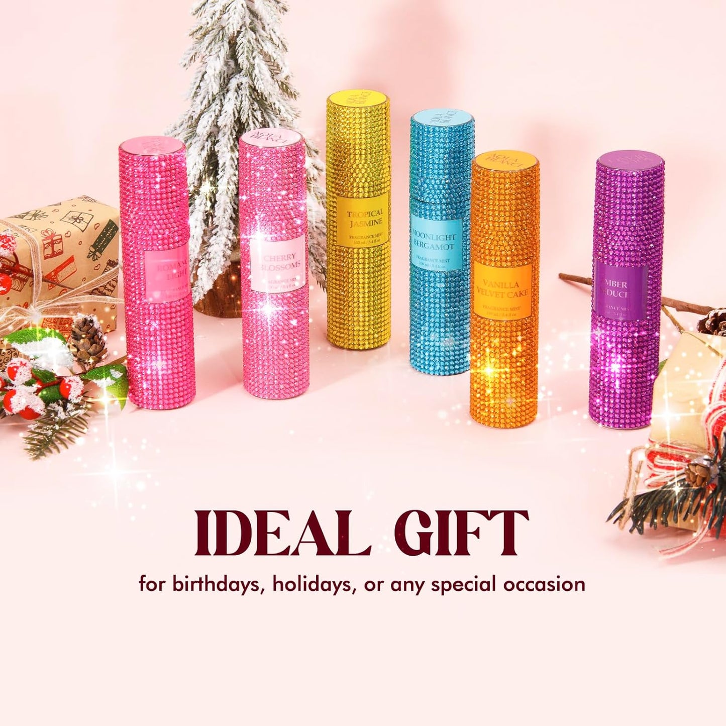 Body Spray for Women, Cherry Blossoms, Diamond embellished Fragrance Mist, 3.4 fl oz