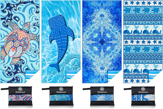 Microfiber Thin Lightweight Beach Towel Sand Free Quick Dry Absorbent Compact Towels for Swimming Pool Camping Beach Accessories Large Easy Pack Travel Things for Vacation Essentials Adult Gift