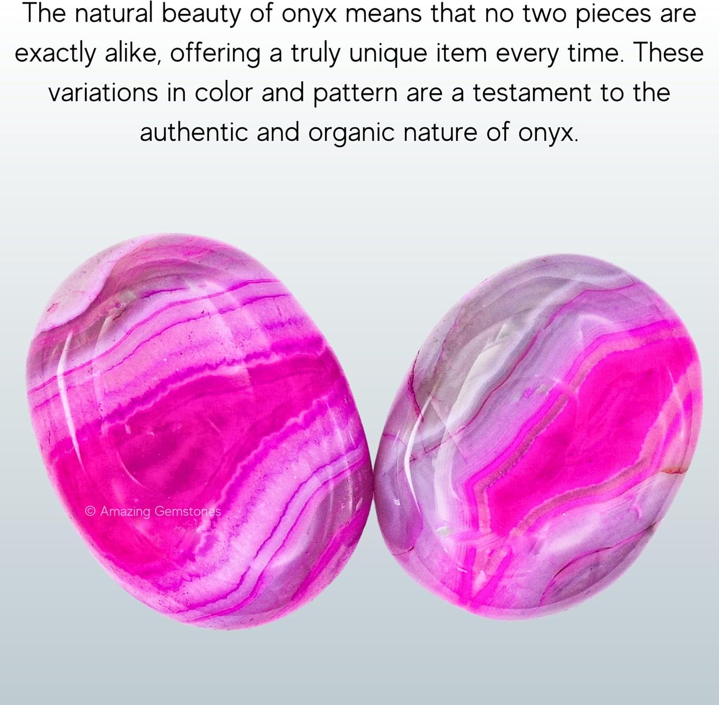 Amazing Gemstone Pink Onyx Crystals and Healing Stones - Large Palm Stone Crystals Piedra - Crystal for Good Luck, Balanced Positive Energy, Meditation - Unique Stocking Stuffers, Gifts for Women, Men