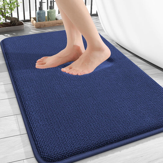 OLANLY Thick Memory Foam Bath Mat Rug 30x20, Extra Soft Absorbent Bathroom Rug, Quick Dry Bath Mats, Non-Slip, Machine Washable Carpet, Tub and Shower, Home Decor Accessories, Twilight Sapphire
