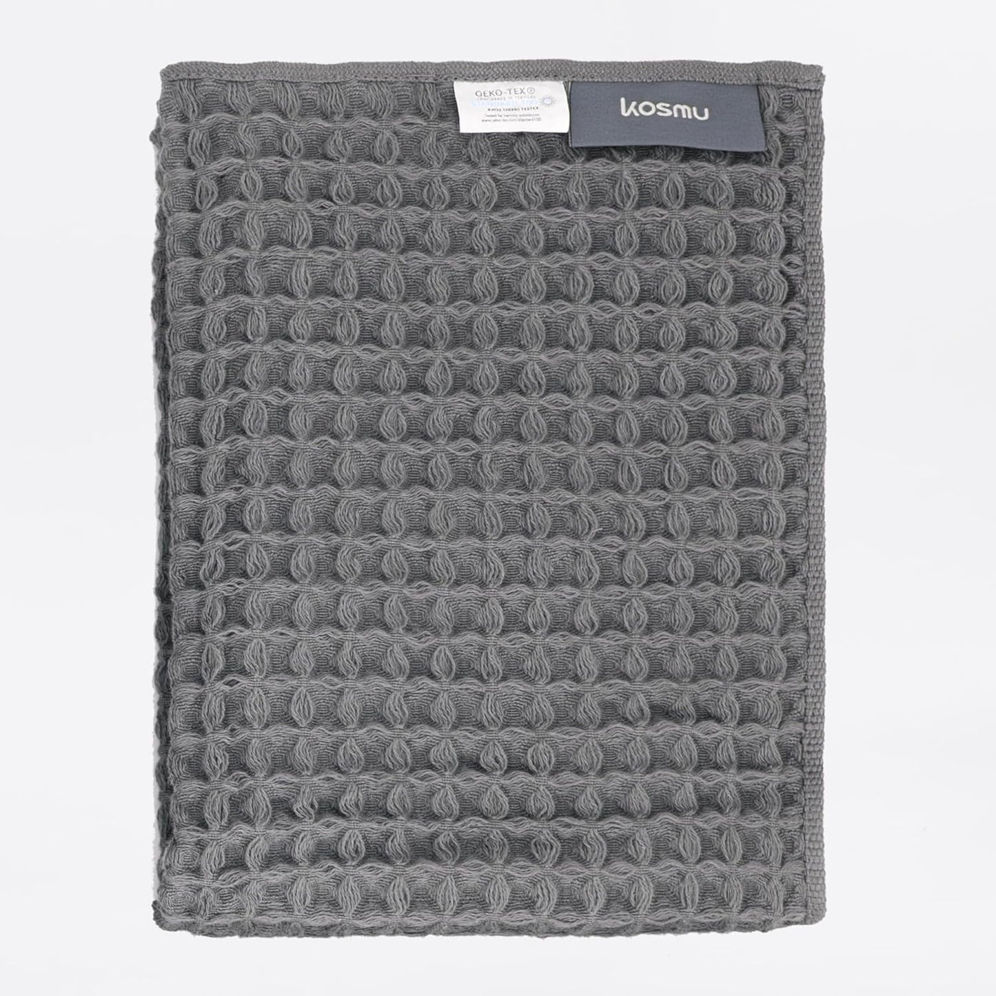 Luxury Japanese Cotton Waffle Bath Towel | Plush, Absorbent, and Quick Dry (Smoke Grey, Hand Towel, 32" x 16")