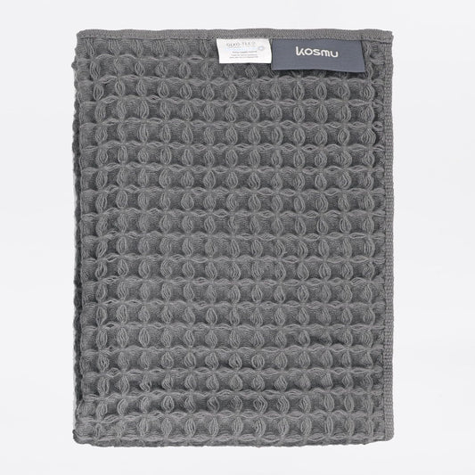 Luxury Japanese Cotton Waffle Bath Towel | Plush, Absorbent, and Quick Dry (Smoke Grey, Hand Towel, 32" x 16")