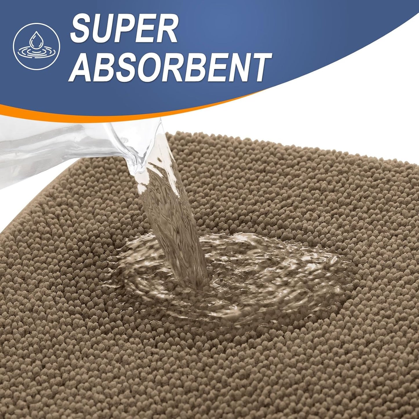 OLANLY Thick Memory Foam Bath Mat Rug 24x16, Extra Soft Absorbent Bathroom Rug, Quick Dry Bath Mats, Non-Slip, Machine Washable Carpet for Bathroom, Tub and Shower, Home Decor Accessories, Tan