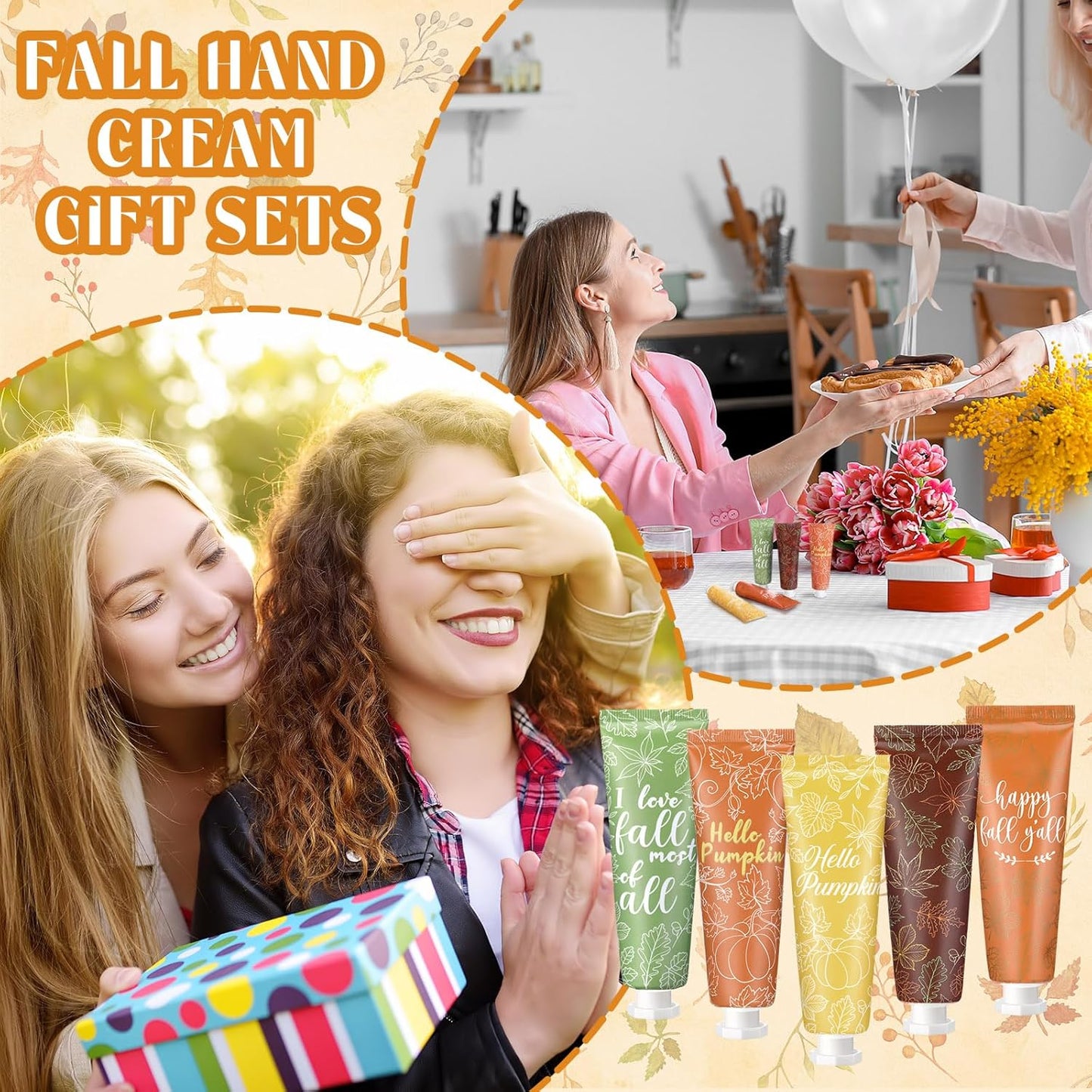 40 Pcs Thanksgiving Fall Hand Cream Bulk, Mini Pumpkin Lotion, 30ml Natural Botanical Fragrance Fall Lotion for Chapped Hands, Thanksgiving Favors, Employee Gifts, Baby Shower, Travel, Work, Team