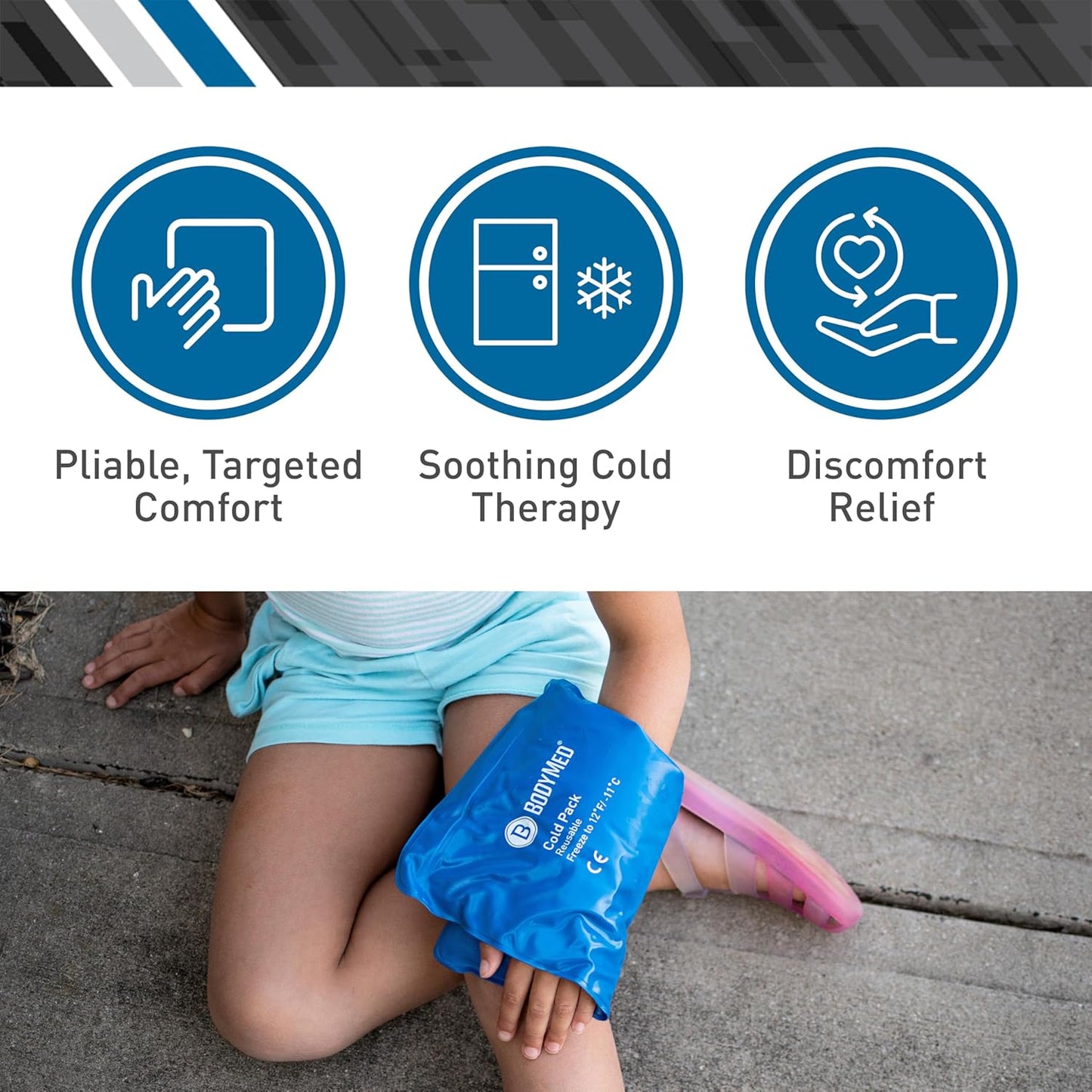 BodyMed Reusable Vinyl Ice Pack for Knee, Arm, Elbow, Shoulder, Back - Professional Grade Cold Therapy for Injuries, Aches, Swelling, Bruises, Sprains - 21 in. x 13 in. (Oversize)