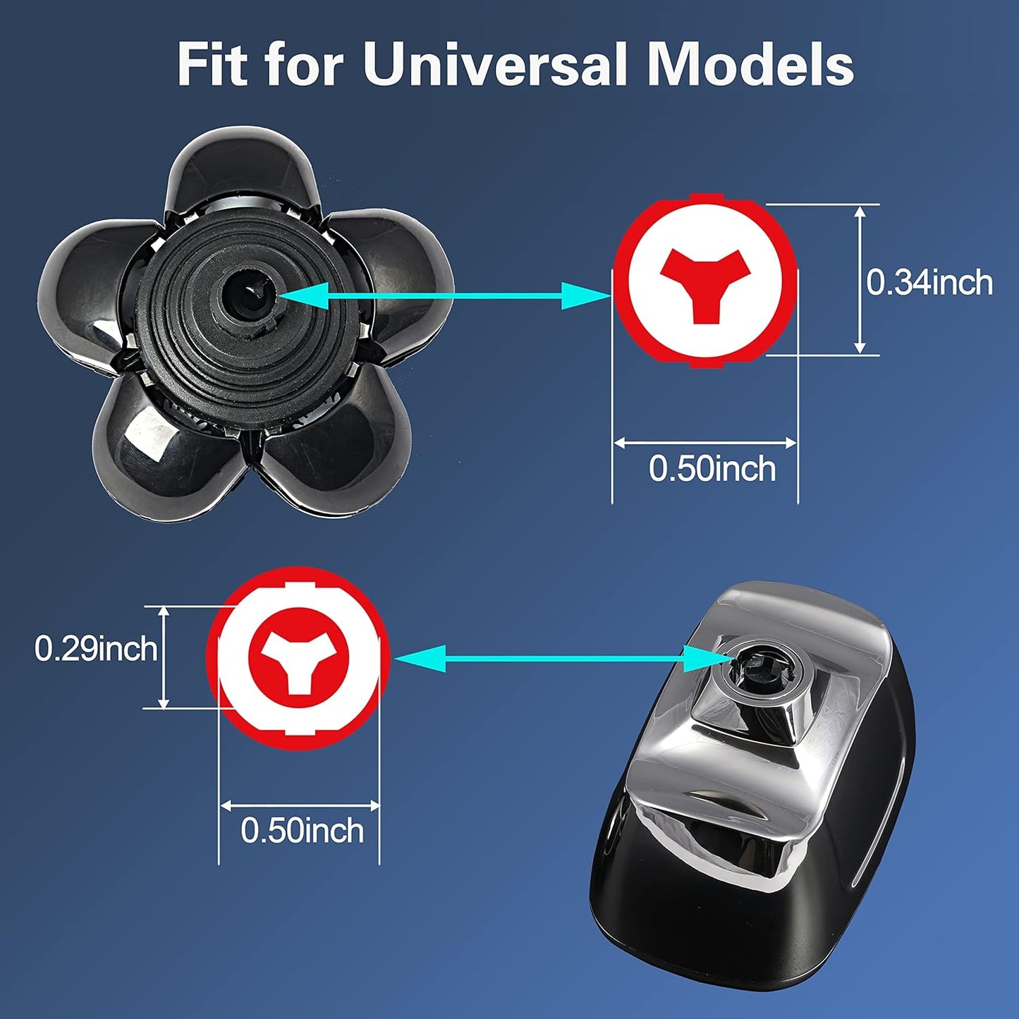 7 Blades 7D Electric Shaver Replacement Head Blades,Upgrade Version Waterproof Razor Blade Easy Install Electric Razor Shaver Head for Bald and Face Shave