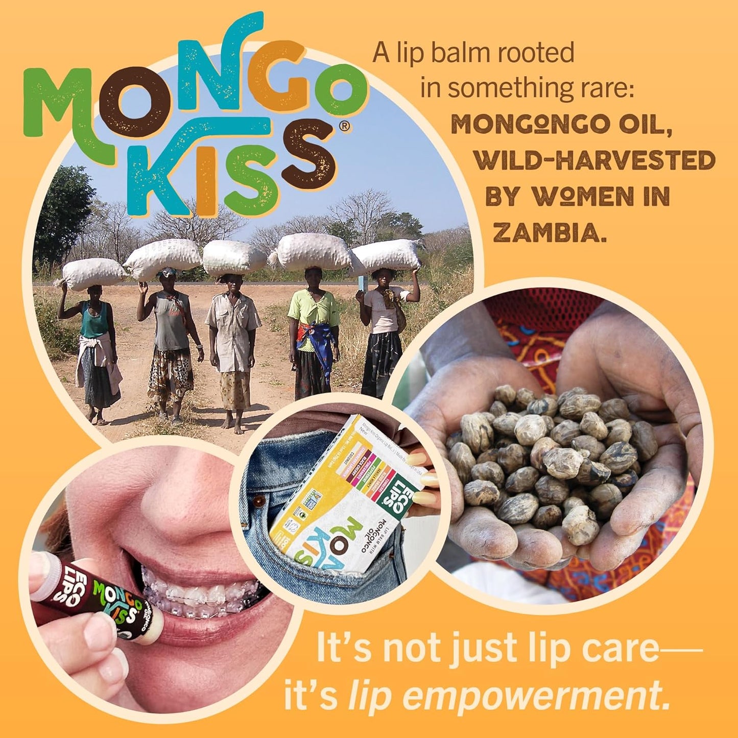 Mongo Kiss USDA Organic Lip Balm Set 8-pack (0.15 oz. each) with Mongongo Oil & Cocoa Butter to Moisturize Chapped Lips | Made in USA by Eco Lips - Yumberry