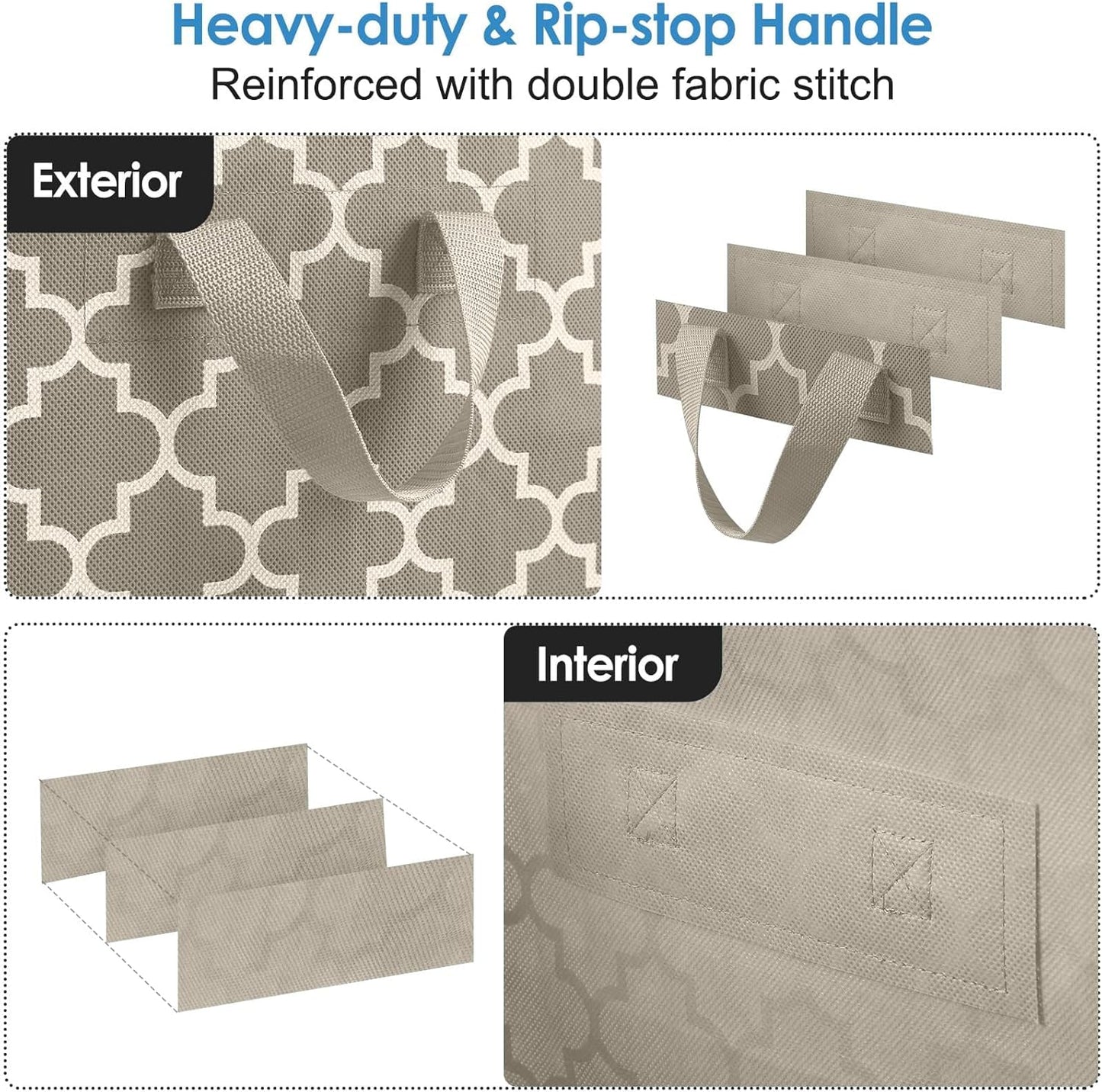 WISELIFE Storage Bags 4 Pack/100L Large Blanket Clothes Organization and Storage Containers for Comforters,Bedding, Foldable Organizer with Reinforced Handle, Clear Window, Sturdy Zippers,Beige