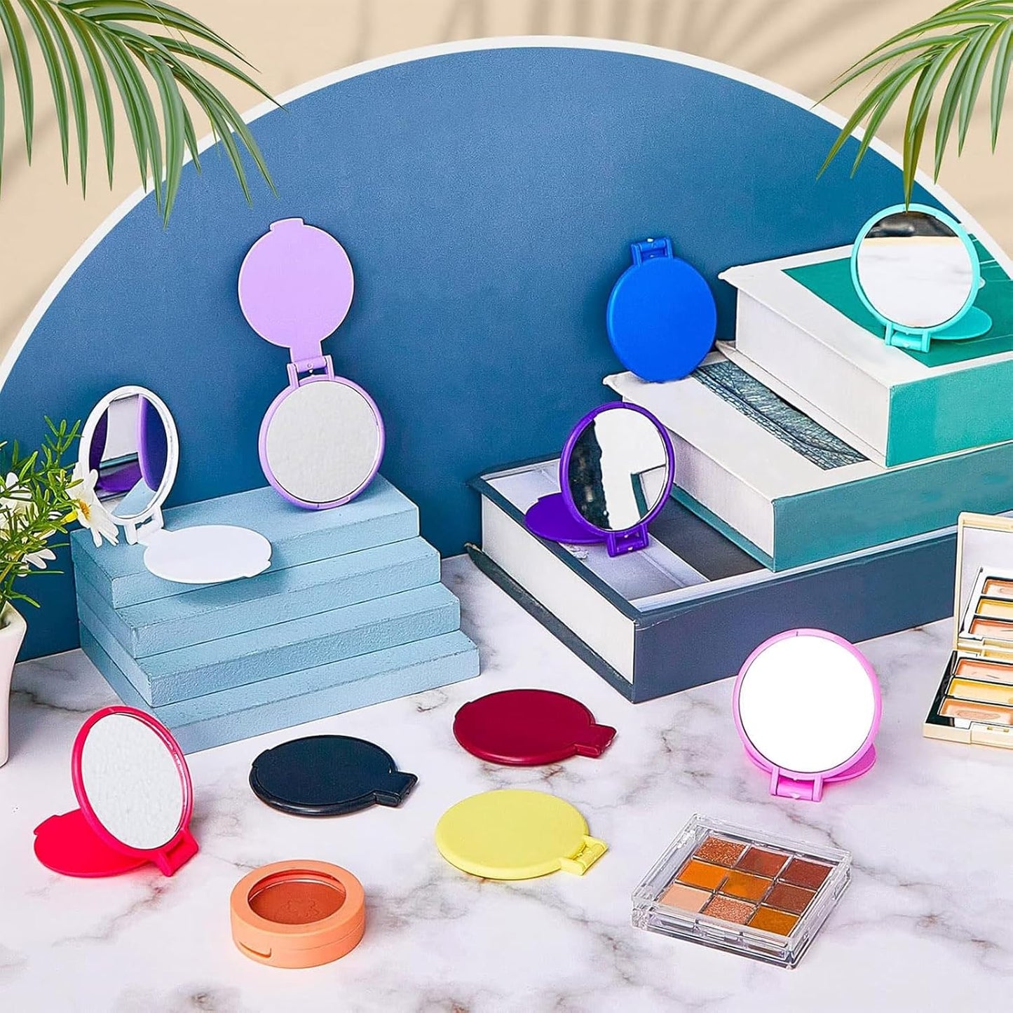 Juexica 500 Pcs Compact Mirror Bulk for Women Mini Folding Mirror Portable Pocket Makeup Round Small Vintage Travel for Cosmetic Purse Bag Gifts Mom Daily Use (Classic Colors)