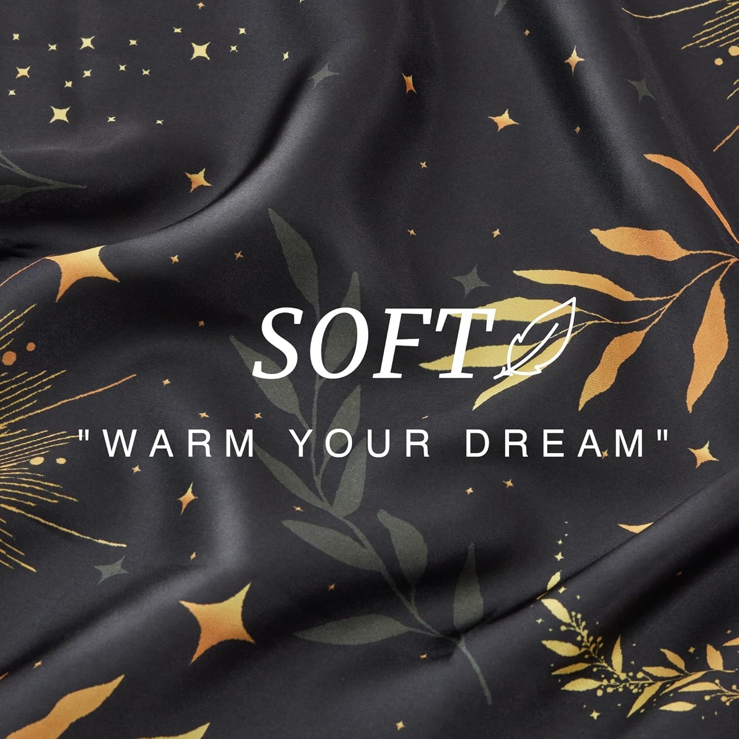 EXQ Home Satin Pillowcase for Hair and Skin - Multicolor Printed Black Moon Silk Pillowcase 2 Pack 20x26 inches - Standard Size Satin Pillow Cases Set of 2 with Envelope Closure